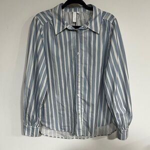 Jonathan Simkai Swim Striped Button Front Shirt Cover Up